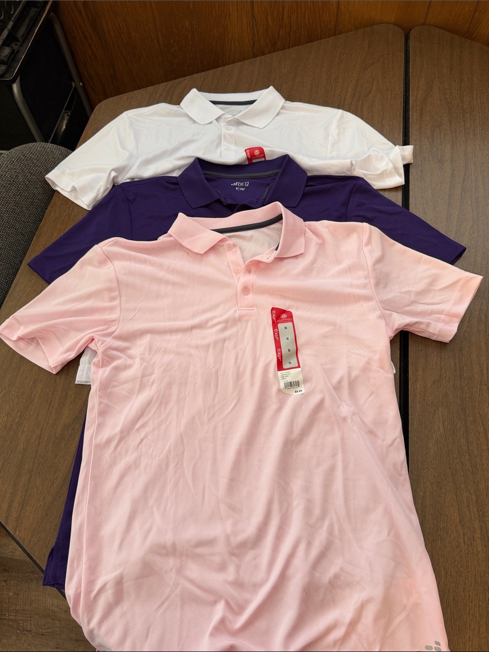 bcg nwt Men's Polo Pack - Pink, Purple, White